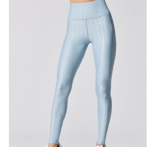 CARBON 38 Leggings Takara Shine Houndstooth Full Length Glacier Blue Size XL - Picture 11 of 12
